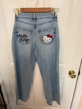 Official Sanrio Hello Kitty Embroidered Denim Jeans